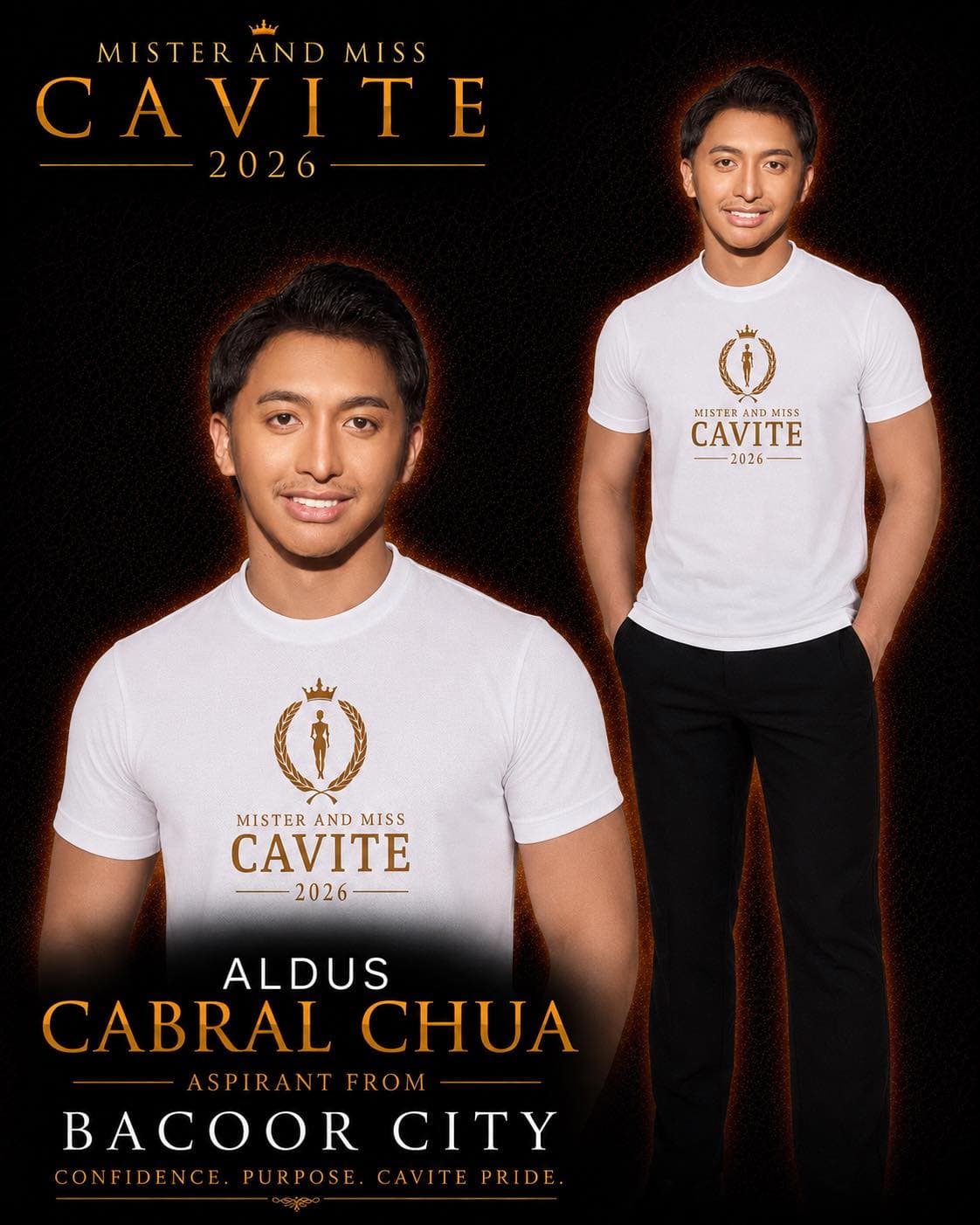 Portrait of Aldus Cabral Chua, Mister Cavite candidate from Bacoor