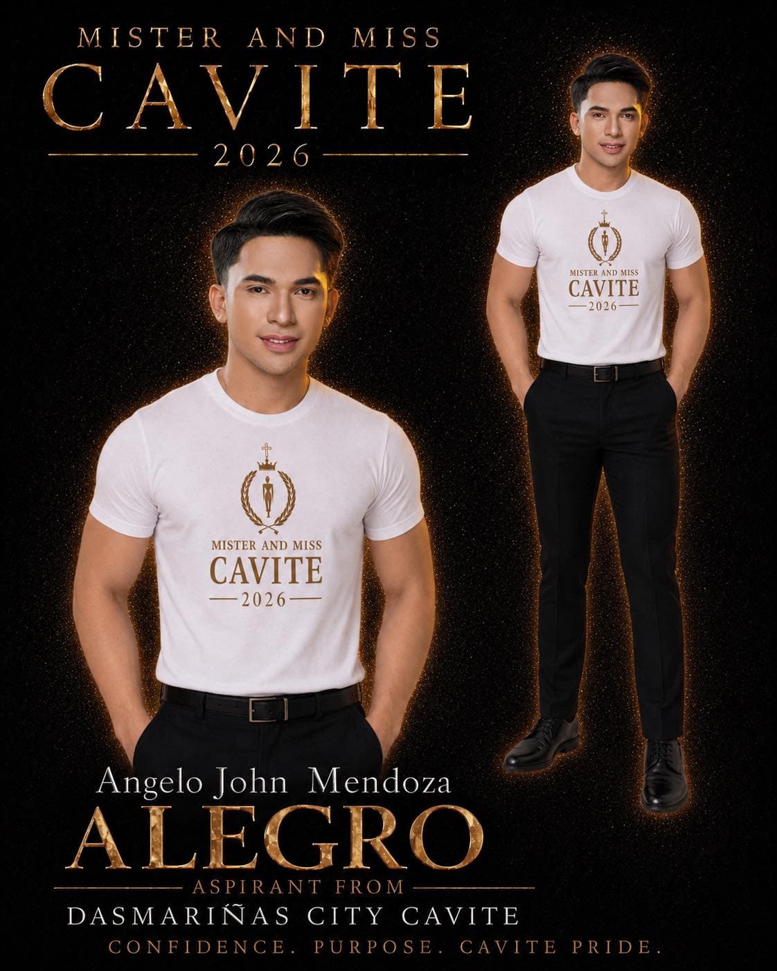 Portrait of Angelo John Mendoza Alegro, Mister Cavite candidate from Dasmariñas