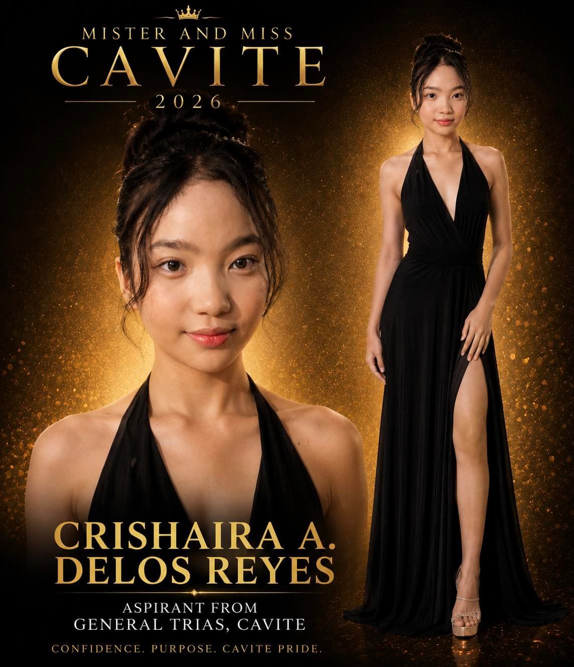 Portrait of Crishaira A. Delos Reyes, Miss Cavite candidate from General Trias