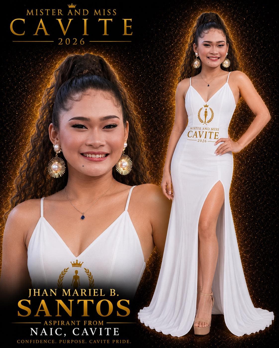 Portrait of Jhan Mariel B. Santos, Miss Cavite candidate from Naic