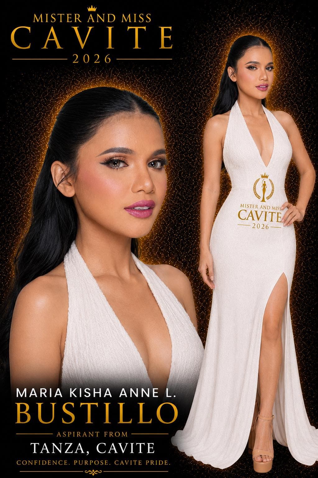 Portrait of Maria Kisha Anne L. Bustillo, Miss Cavite candidate from Tanza