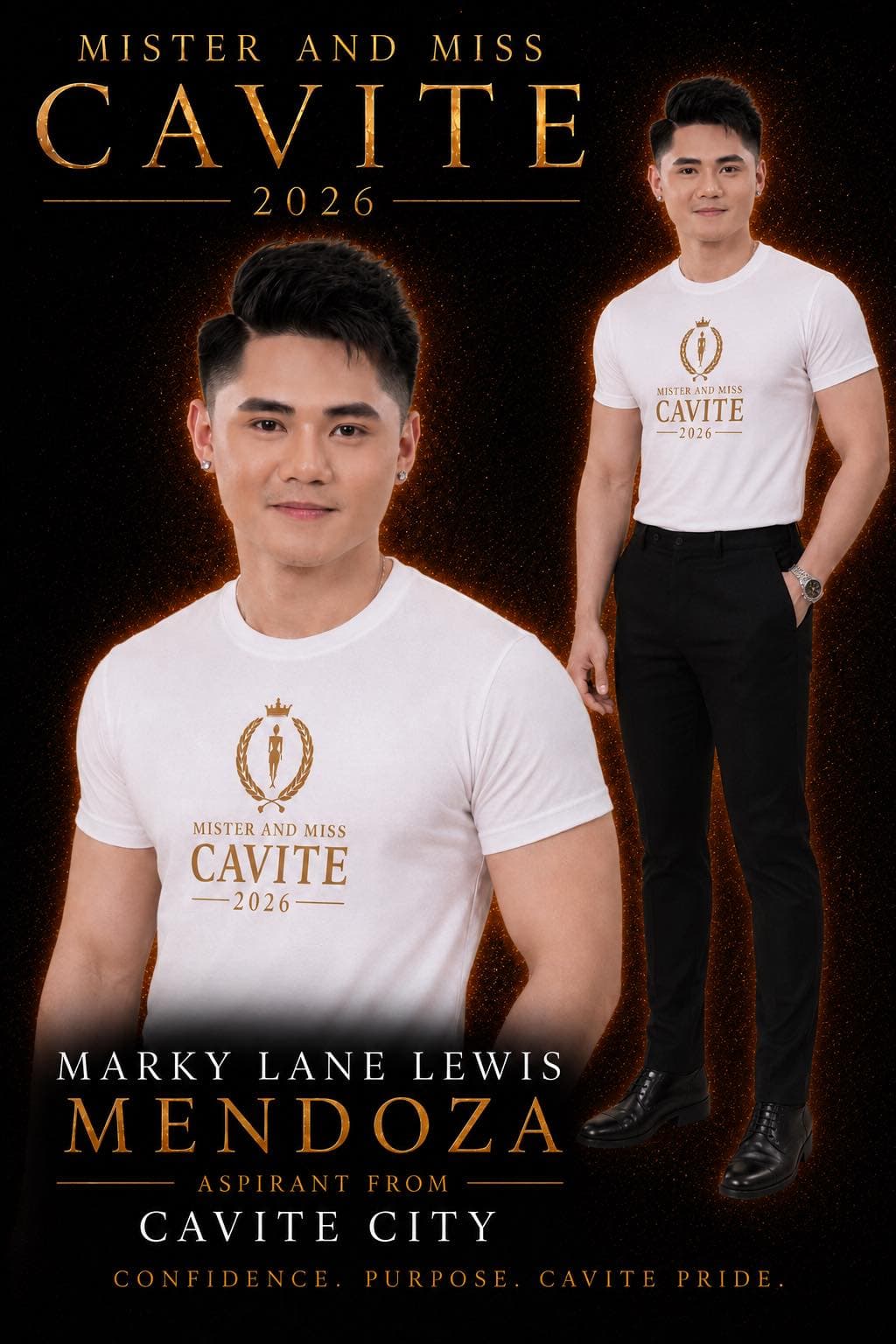 Portrait of Marky Lane Lewis Mendoza, Mister Cavite candidate from Cavite City