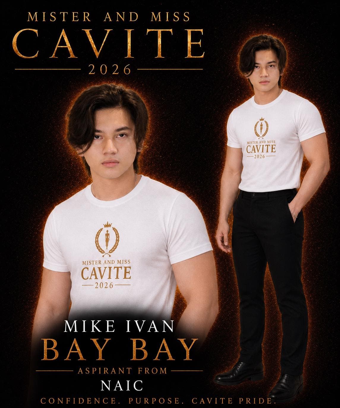 Portrait of Mike Ivan Bay Bay, Mister Cavite candidate from Naic