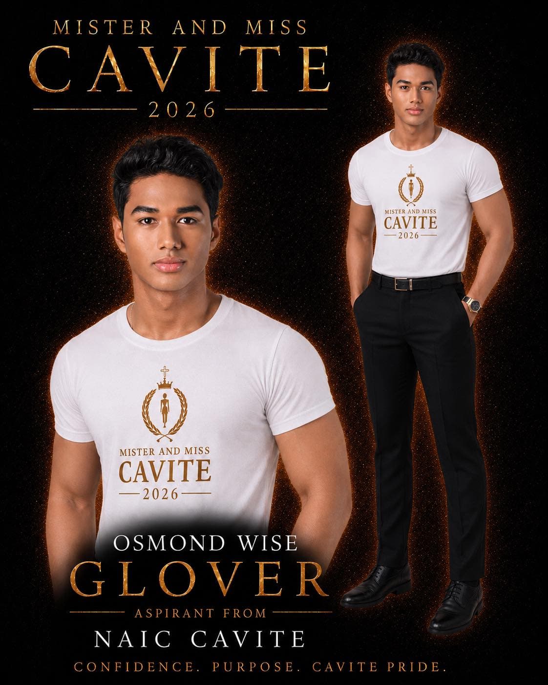 Portrait of Osmond Wise Glover, Mister Cavite candidate from Naic