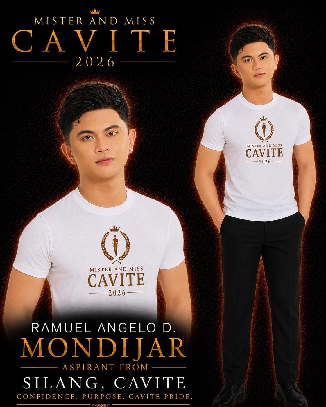 Portrait of Ramuel Angelo D. Mondijar, Mister Cavite candidate from Silang