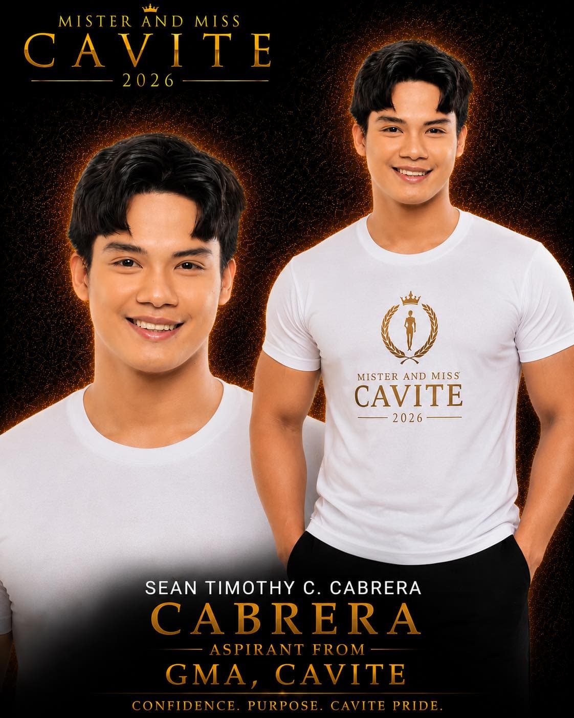 Portrait of Sean Timothy C. Cabrera, Mister Cavite candidate from General Mariano Alvarez