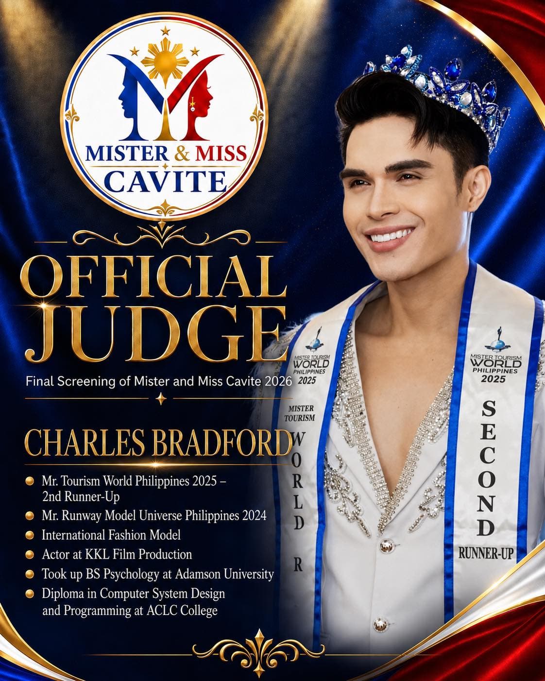 Portrait of Charles Bradford, judge of Mister & Miss Cavite
